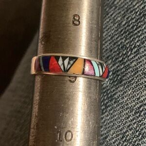 Colorful Geometric Inlay Ring